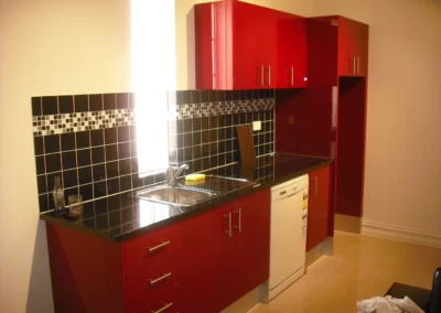 Modern kitchen in The barton red